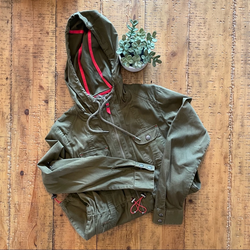 Athleta Hooded Utility Jacket * Army Green * Size Small